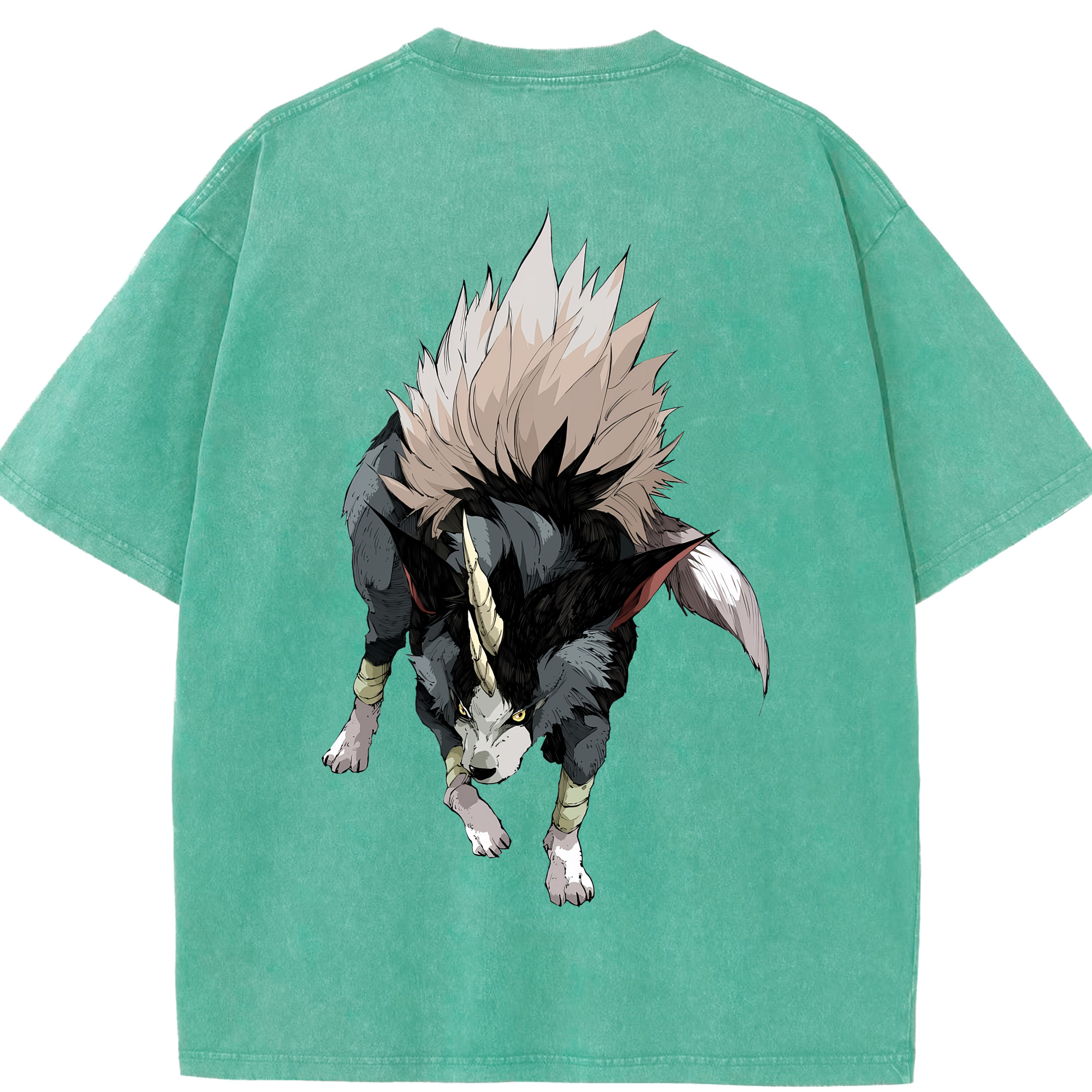 （画像用） 転スラ Regarding Reincarnated to Slime 綿100% ヴィンテージ風 半袖Tシャツ（背面プリント）